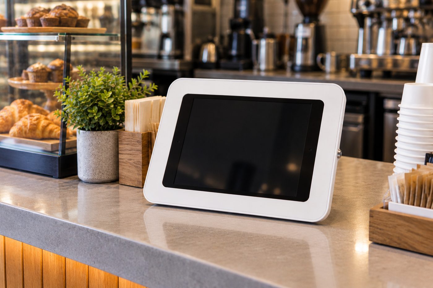 Kiosk on a bakery counter