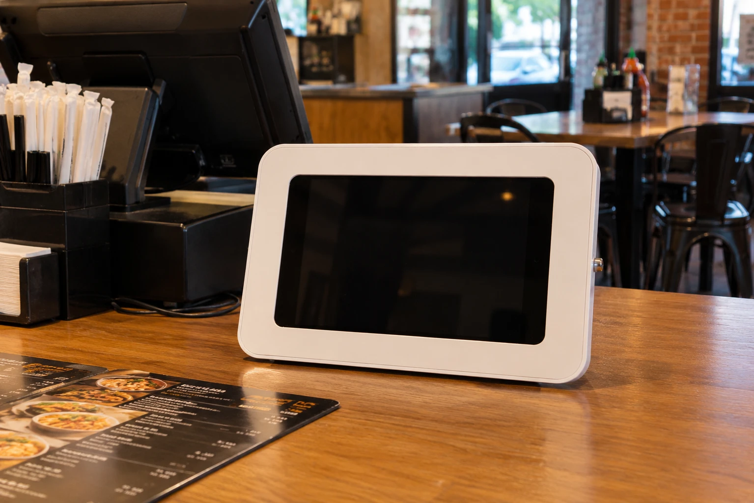Photograph of the kiosk on a diner counter